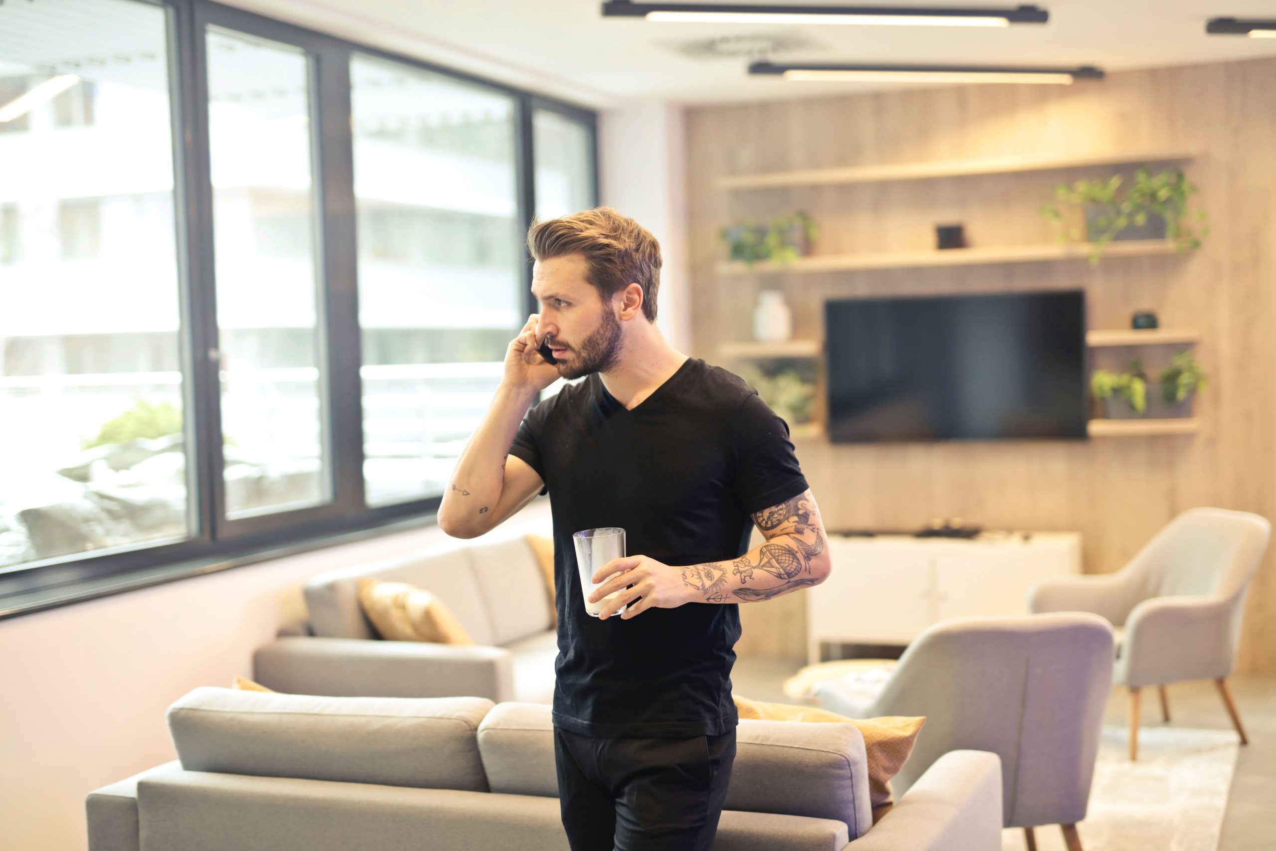 Man making a phone call.