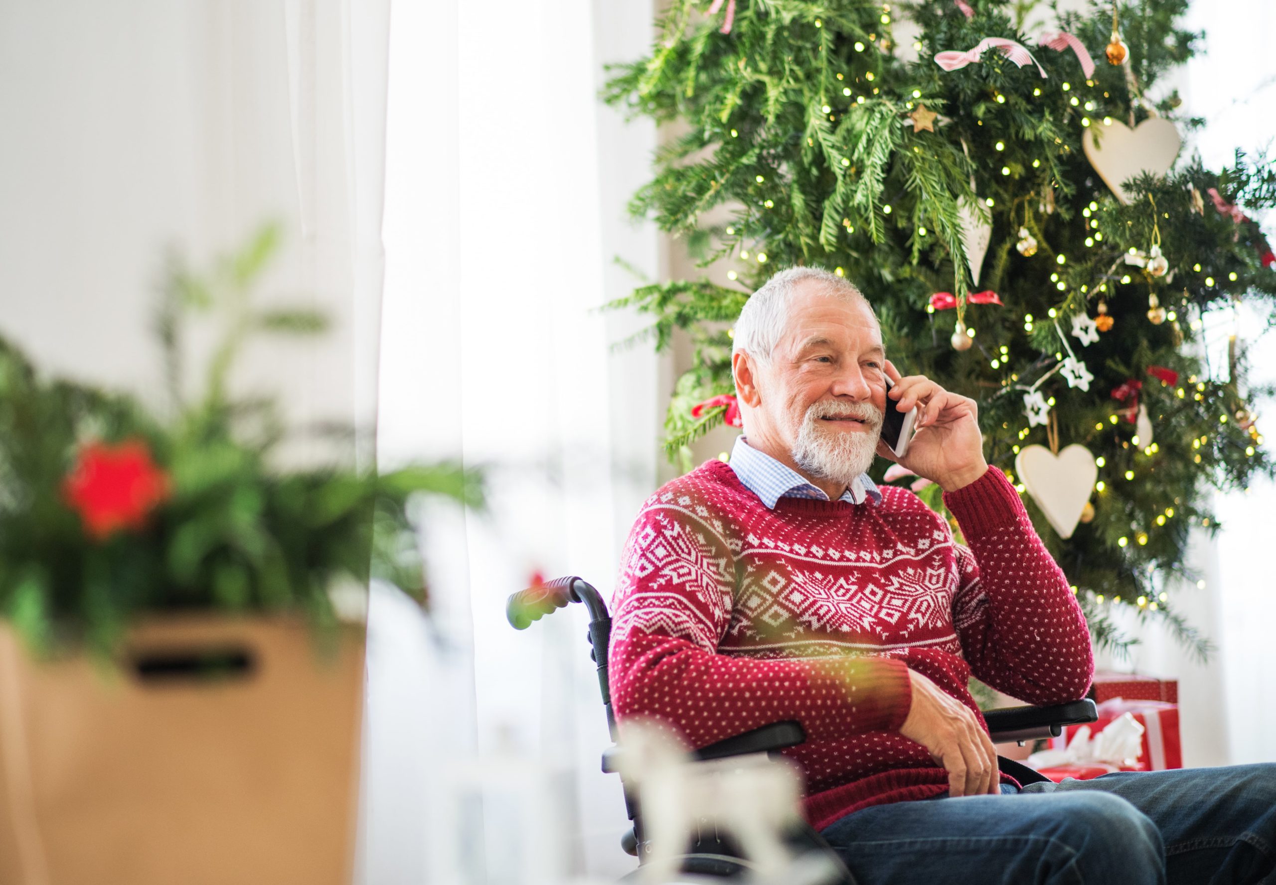 A man receiving a phone call.