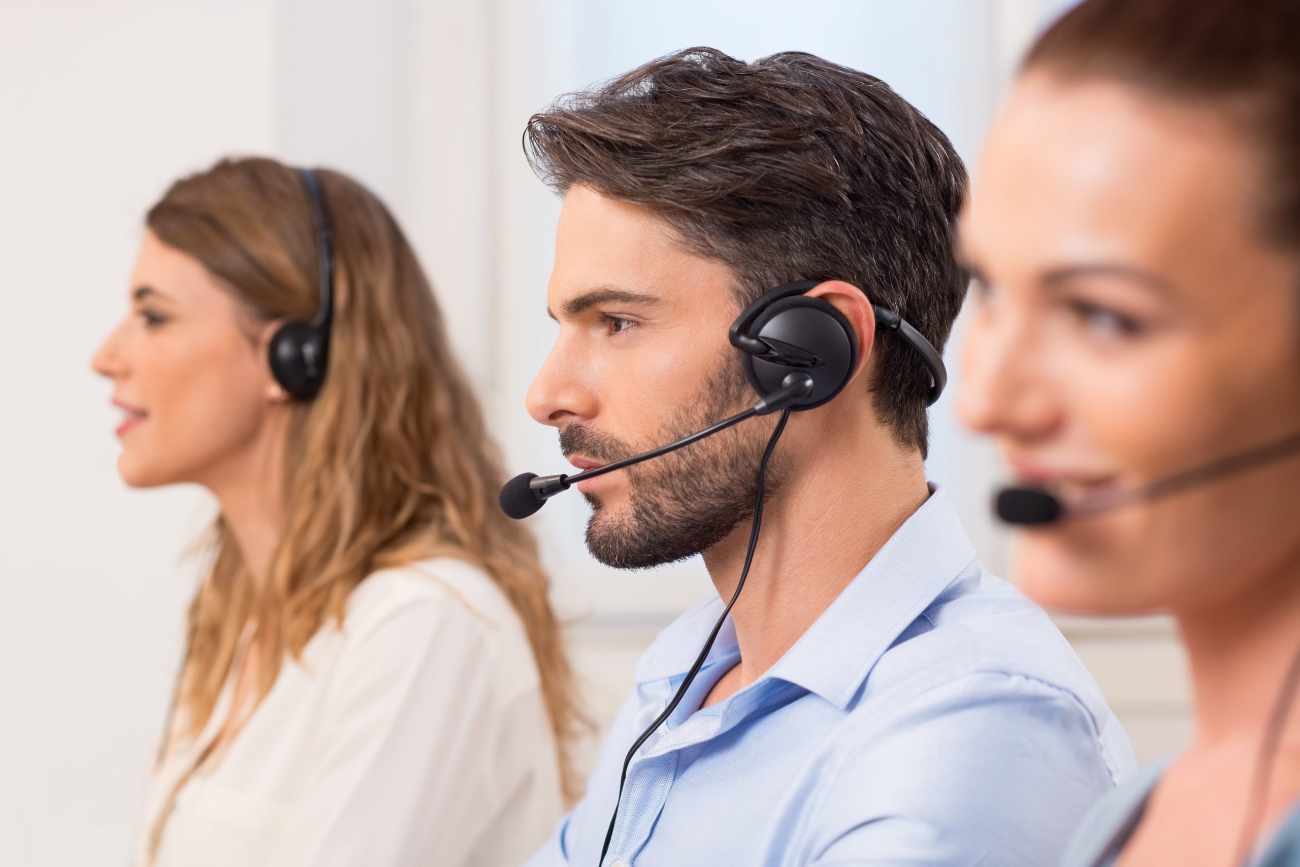 Agents working in a call centre.