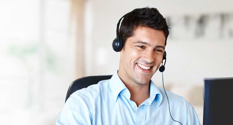 Satisfied call centre employee.