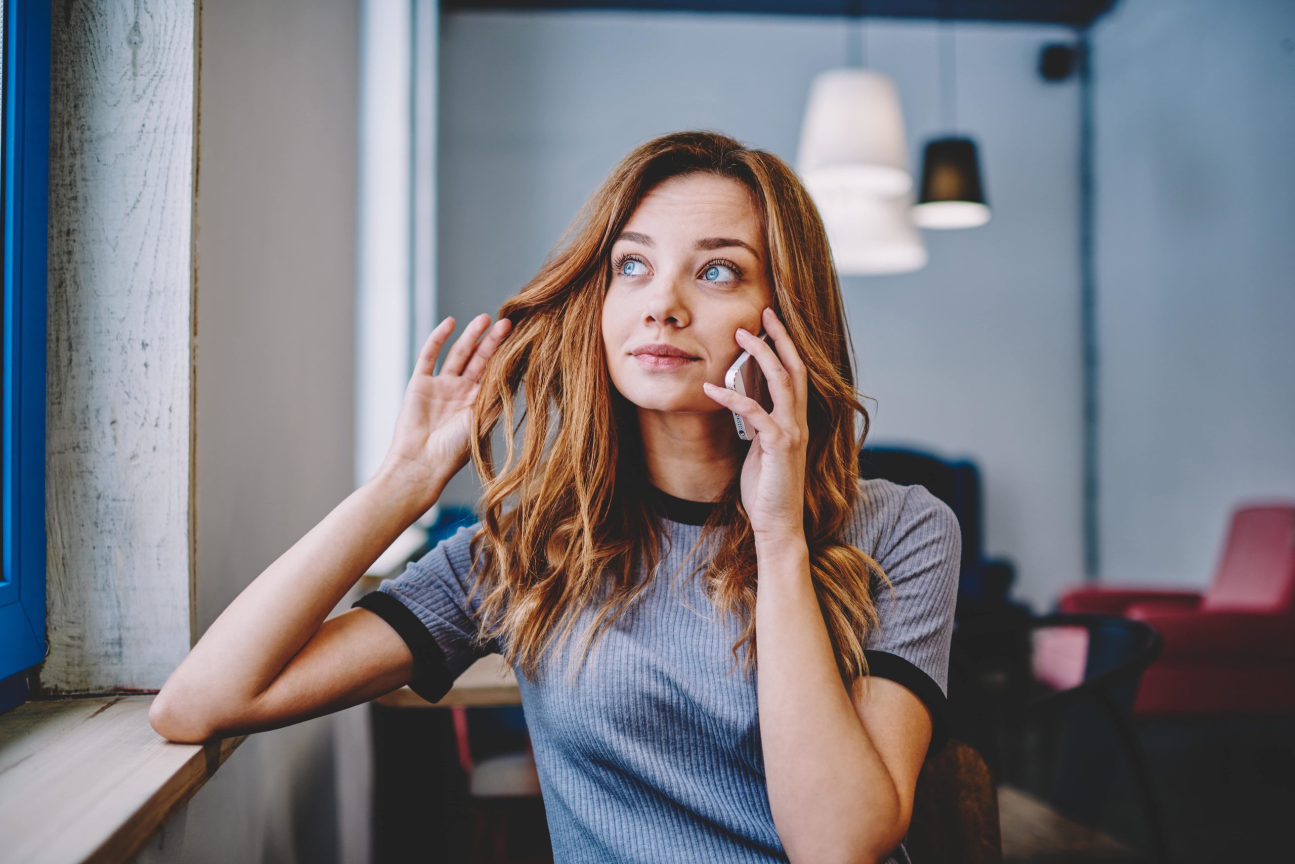 Woman receiving a fundraising phone call.